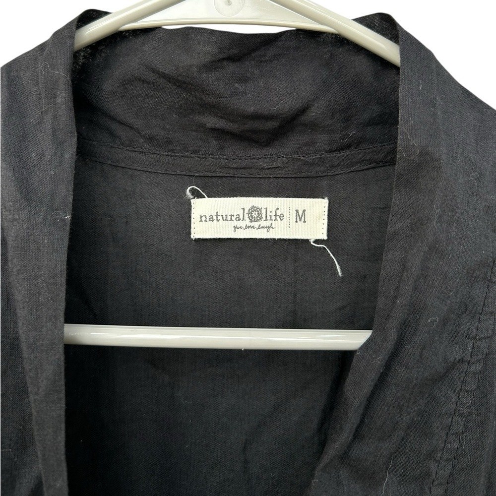 Natural Life 100% Organic Cotton Long Sleeve Dress - Size Medium - Black - Picture 8 of 14